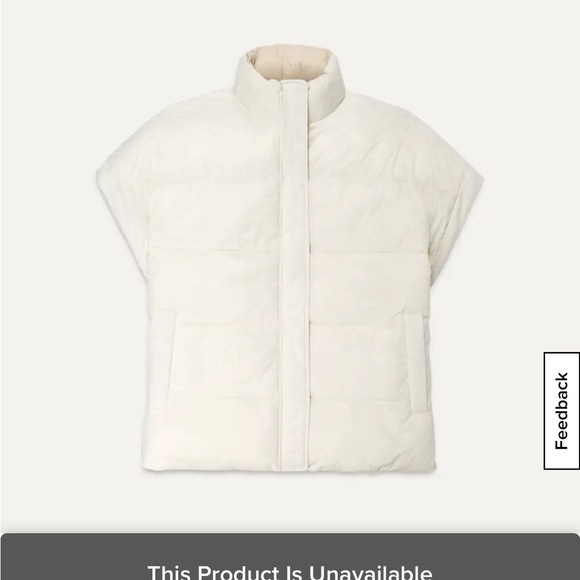 UGG Puffer Vest Reversible Sydnee White/Tan (S/M) Oversized - Picture 7 of 9